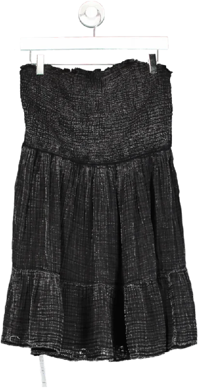 Anthropologie Black The Marisol Smocked Mini Dress UK L Stylish Short-Sleeve Mini Dress Anthropologie Black The Marisol Smocked Mini Dress UK L Stylish Short-Sleeve Mini Dress