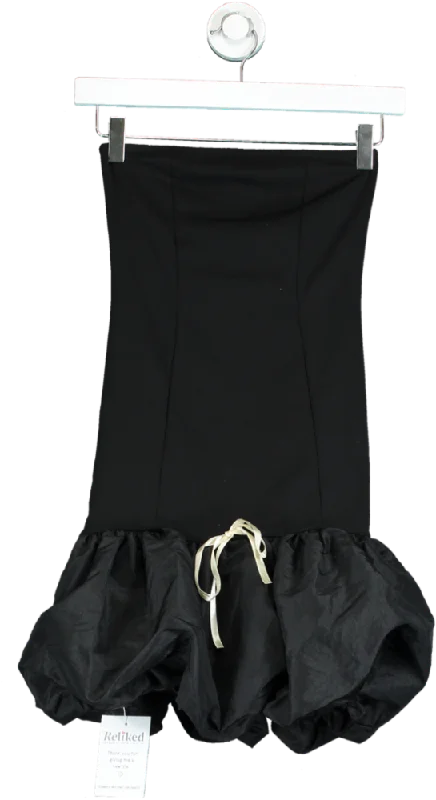 ASOS Design Black Strapless Peplum Hem Mini Dress UK XS Fashionable Mini Dress with Slits ASOS Design Black Strapless Peplum Hem Mini Dress UK XS Fashionable Mini Dress with Slits