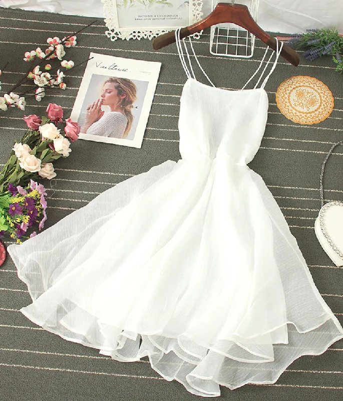 Cute tulle backless short dress mini dress  S05 Classic Striped Mini Dress