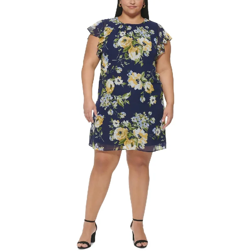 Jessica Howard Womens Plus Floral Print Knee-Length Mini Dress Trendy Tulle Mini Dress Jessica Howard Womens Plus Floral Print Knee-Length Mini Dress Trendy Tulle Mini Dress