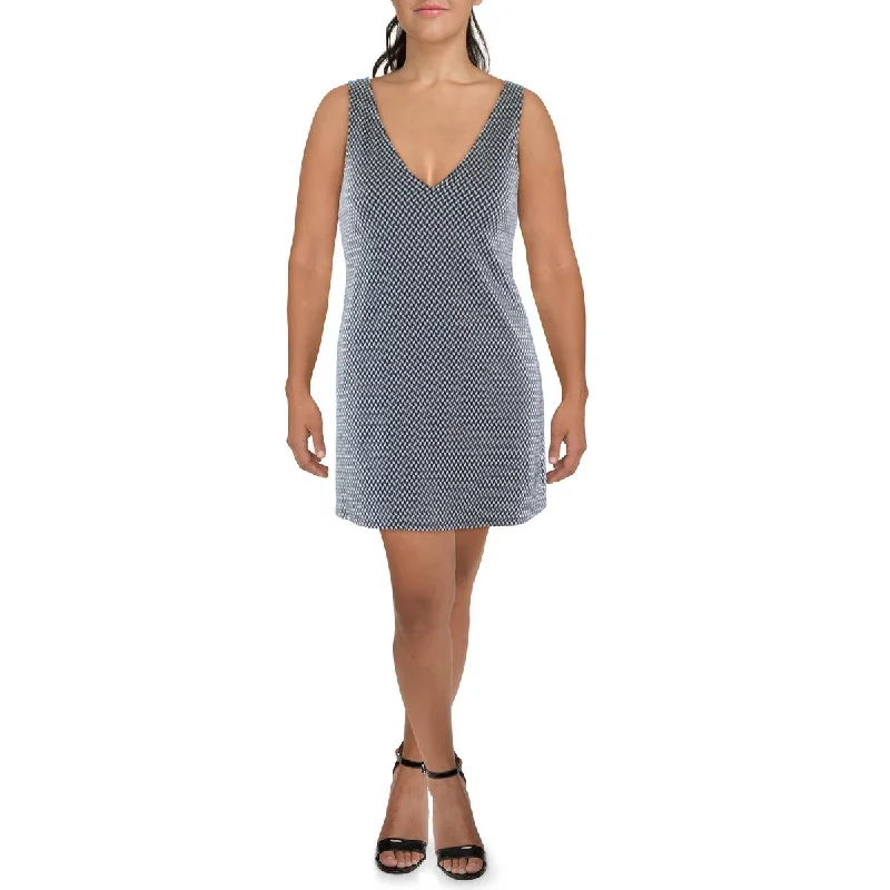 Kingston Grey Womens Juniors Printed Short Mini Dress Cozy Long Sleeve Mini Dress