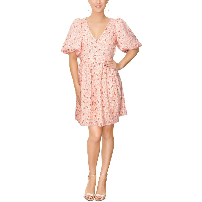 Rachel Rachel Roy Womens Valeria Summer Short Mini Dress Classic Floral Mini Dress