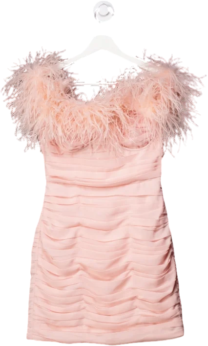 Sau Lee Pink Chelsea Mini Dress UK 6 Comfortable Wrap Mini Dress