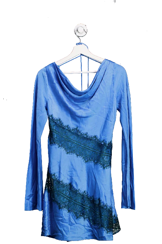 Significant Other Blue Helaina Mini Dress UK 12 Trendy Button-Detail Mini Dress
