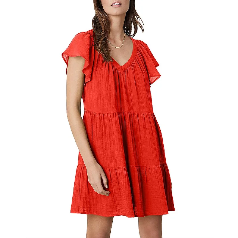 VELVET BY GRAHAM & SPENCER Womens Cotton Short Mini Dress Comfortable Off-Shoulder Mini Dress VELVET BY GRAHAM & SPENCER Womens Cotton Short Mini Dress Comfortable Off-Shoulder Mini Dress