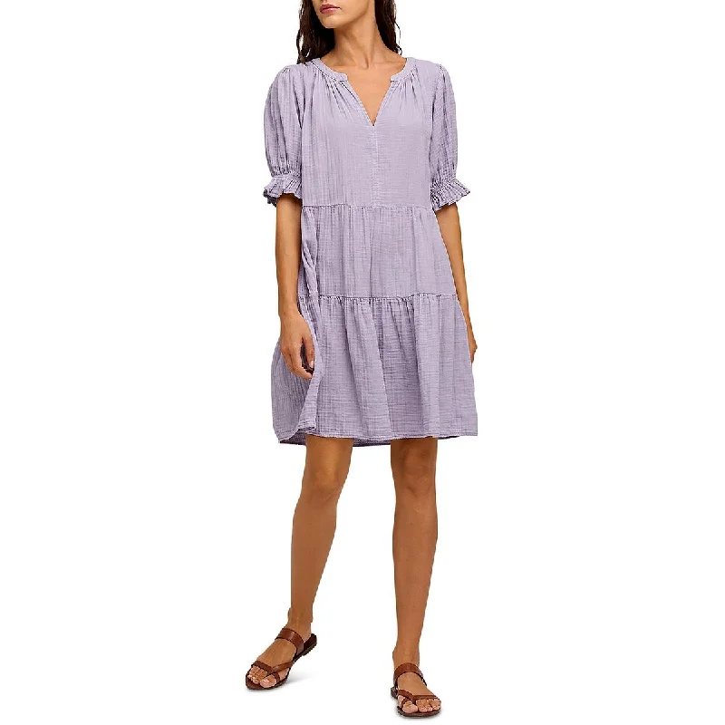 VELVET BY GRAHAM & SPENCER Womens Split Neck Short Mini Dress Cozy Long Sleeve Mini Dress VELVET BY GRAHAM & SPENCER Womens Split Neck Short Mini Dress Cozy Long Sleeve Mini Dress