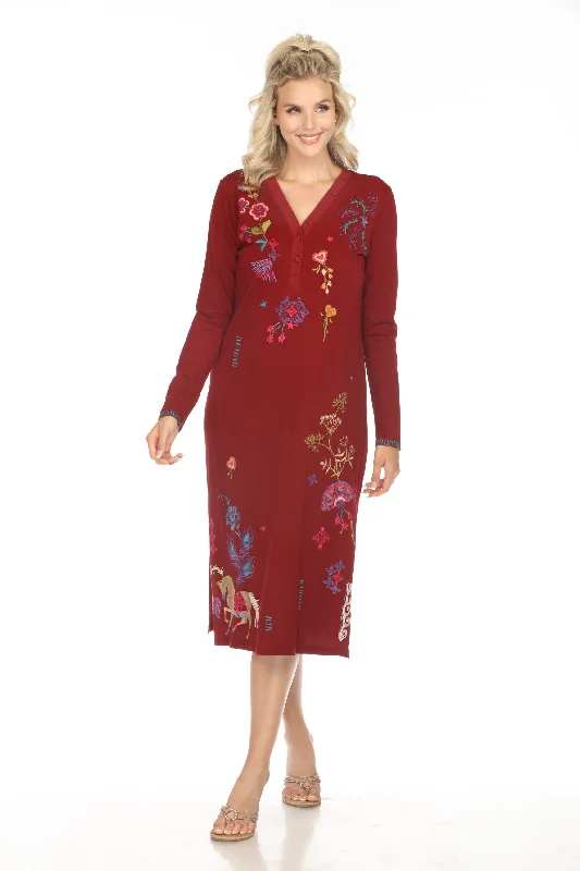 Johnny Was JWLA Embroidered V-Neck Long Sleeve Midi Dress J33624 Boho Chic * Comfortable Short Sleeve Midi Dress Johnny Was JWLA Embroidered V-Neck Long Sleeve Midi Dress J33624 Boho Chic * Comfortable Short Sleeve Midi Dress