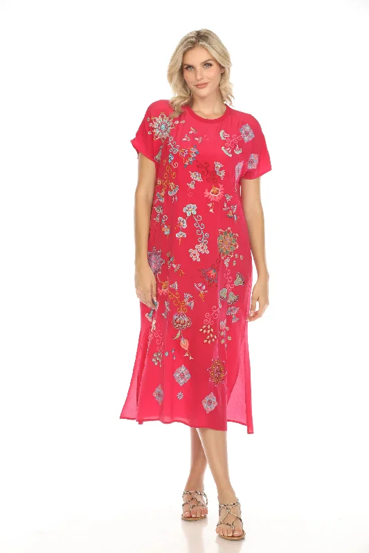 Johnny Was Workshop Alesa Relaxed Silk Midi Dress W38524 Boho Chic * Elegant V-Neck Midi Dress Johnny Was Workshop Alesa Relaxed Silk Midi Dress W38524 Boho Chic * Elegant V-Neck Midi Dress