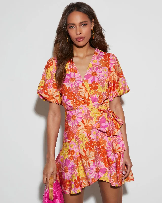 Sienna Floral Wrap Mini Dress