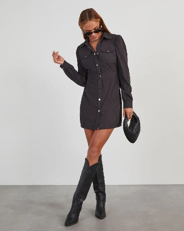 Watson Puff Sleeve Collared Mini Dress