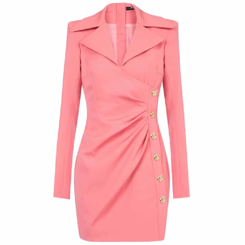 Women Long Sleeve Wrap Mini Dresses