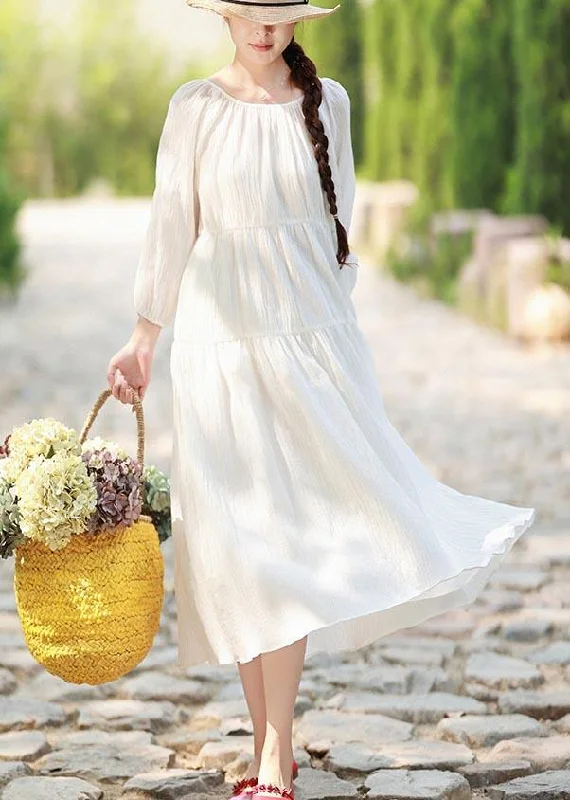 100% O Neck Cinched Spring Outfit Tunic Tops White Maxi Dresses Chic Summer Maxi Dress 100% O Neck Cinched Spring Outfit Tunic Tops White Maxi Dresses Chic Summer Maxi Dress