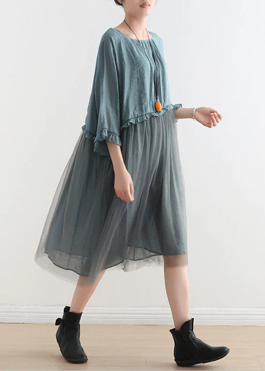 2022 Blue Tulle Maxi dresses patchwork chiffon Summer Dresses Elegant Floral Maxi Dress 2022 Blue Tulle Maxi dresses patchwork chiffon Summer Dresses Elegant Floral Maxi Dress