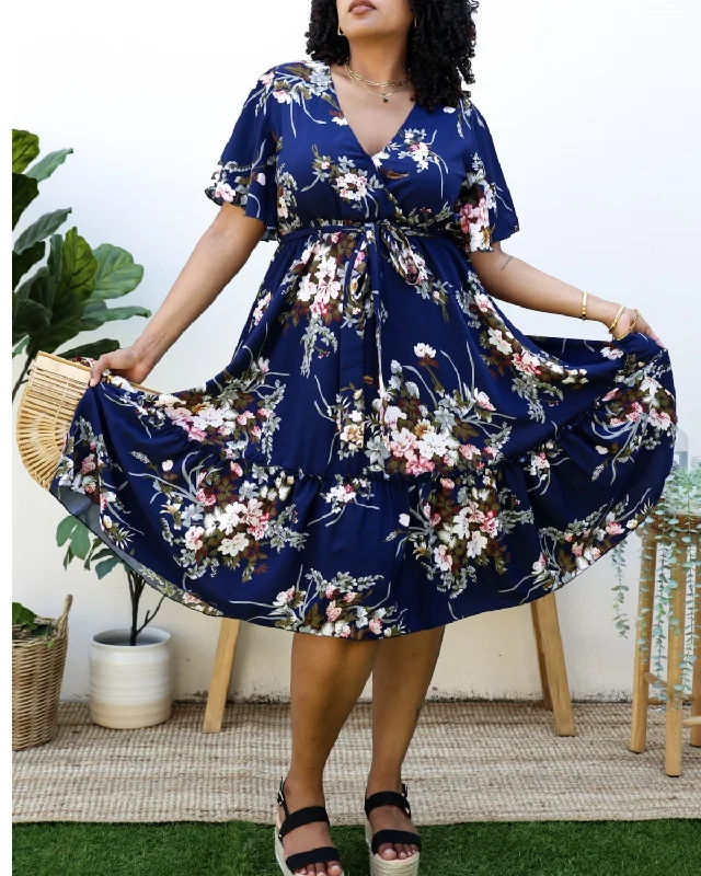 Anna Kaci Plus Size V Neck Floral Print Flowy Navy Maxi Dress - Jn4719 Cozy Ribbed Maxi Dress Anna Kaci Plus Size V Neck Floral Print Flowy Navy Maxi Dress - Jn4719 Cozy Ribbed Maxi Dress