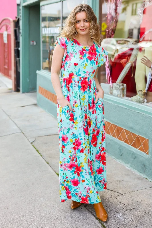 Floral Fit & Flare Maxi Dress Trendy Maxi Dress with Lace