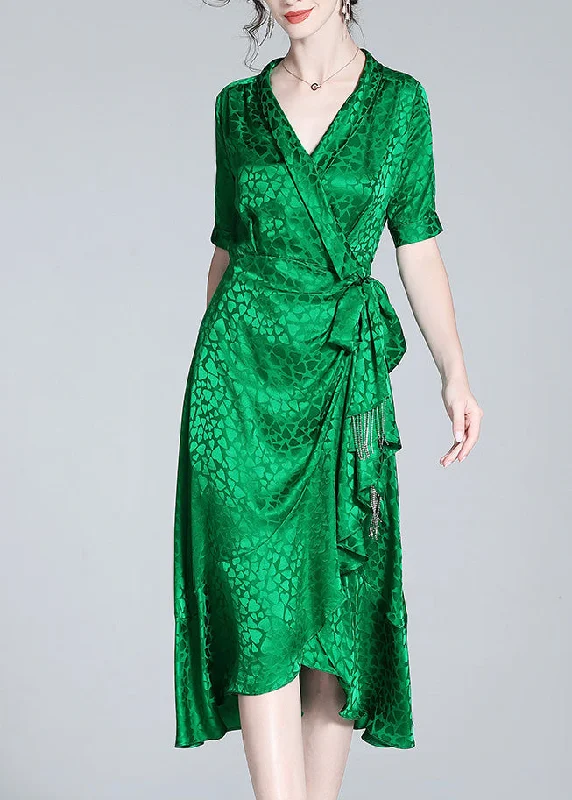 Beautiful Green V Neck Print Bow Tunic Maxi Dress Short Sleeve Stylish Boho Maxi Dress Beautiful Green V Neck Print Bow Tunic Maxi Dress Short Sleeve Stylish Boho Maxi Dress