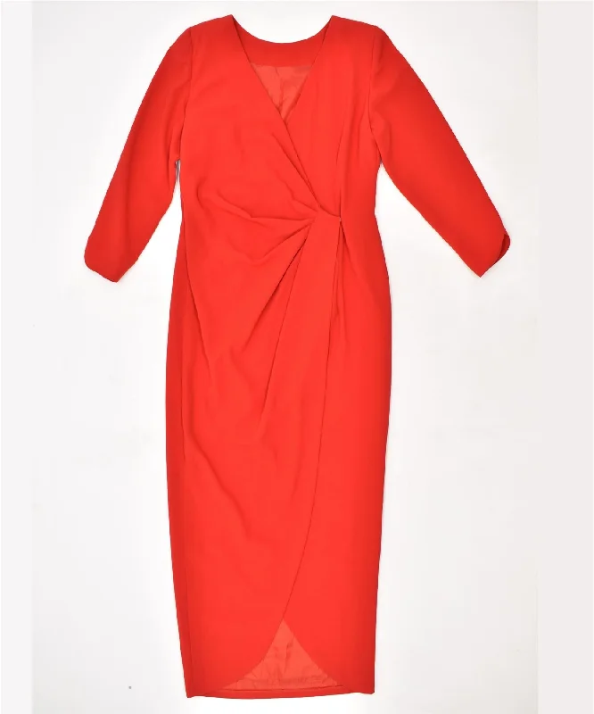 BELLVILLE SASSOON Womens Maxi Dress UK 14 Medium Red Polyester Fashionable Button-Down Maxi Dress BELLVILLE SASSOON Womens Maxi Dress UK 14 Medium Red Polyester Fashionable Button-Down Maxi Dress