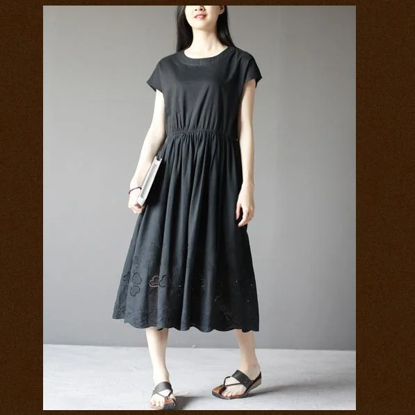 Black short sleeve cotton sundress plus size summer maxi dresses Chic Summer Floral Maxi Dress Black short sleeve cotton sundress plus size summer maxi dresses Chic Summer Floral Maxi Dress