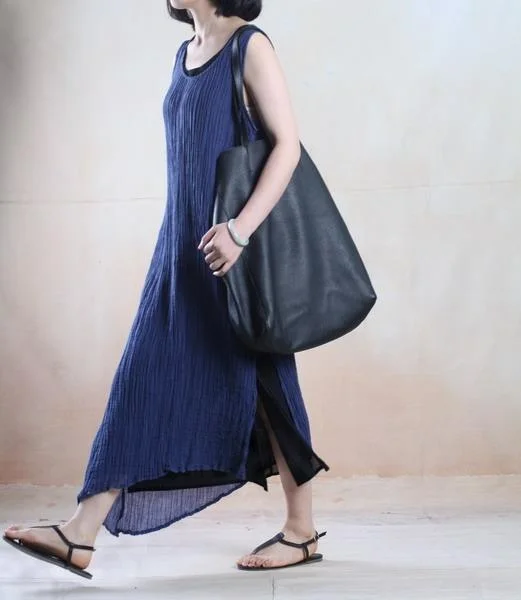 Blue layered linen summer maxi dress Asymmetric holiday dress Trendy Floral Print Maxi Dress Blue layered linen summer maxi dress Asymmetric holiday dress Trendy Floral Print Maxi Dress
