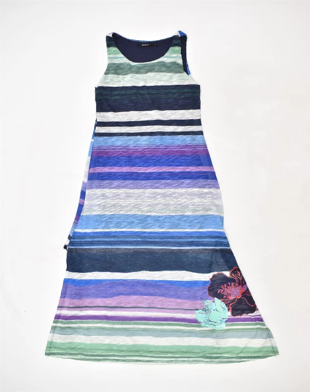 DESIGUAL Womens Maxi Dress UK 8 Small Multicoloured Striped Cotton Fashionable Halter Neck Maxi Dress DESIGUAL Womens Maxi Dress UK 8 Small Multicoloured Striped Cotton Fashionable Halter Neck Maxi Dress