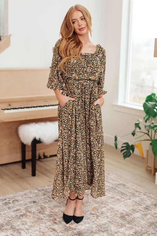 Everly Floral Maxi Dress Fashionable Faux Wrap Maxi Dress