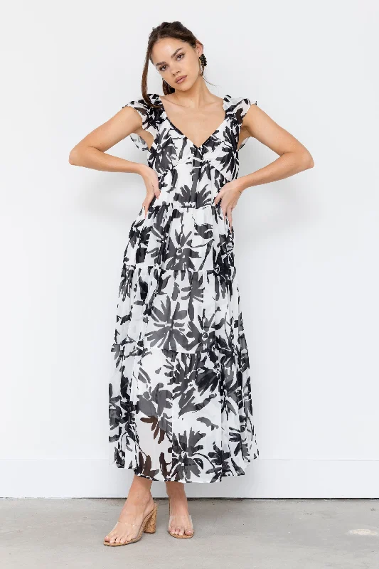 SALE - Joan Printed Maxi Dress Cozy Wrap Maxi Dress