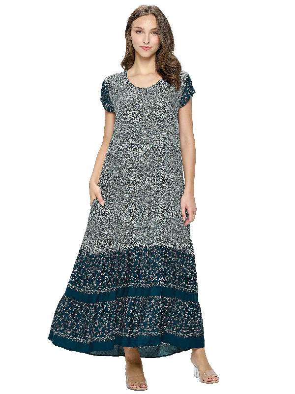 Maxi Dress Pattern Floral Tiered Cozy Knit Maxi Dress