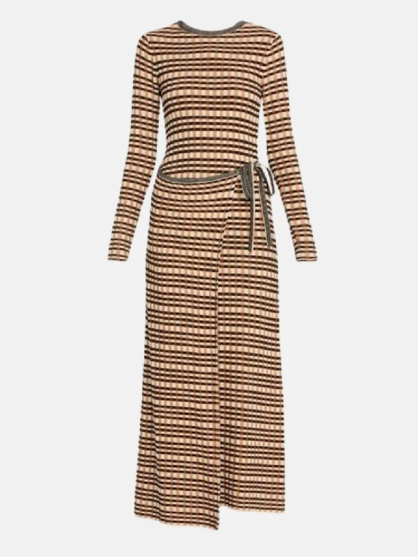 Anouk Check Jacquard Wrap Dress