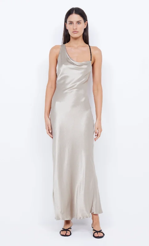 BEC + BRIDGE - Farah Cowl Maxi Dress in Oyster/Black