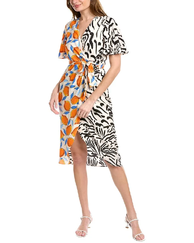 Donna Morgan Contrast Wrap Dress