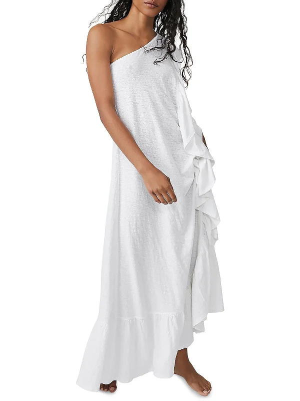 Elisa Womens Ruffled Long Maxi Dress