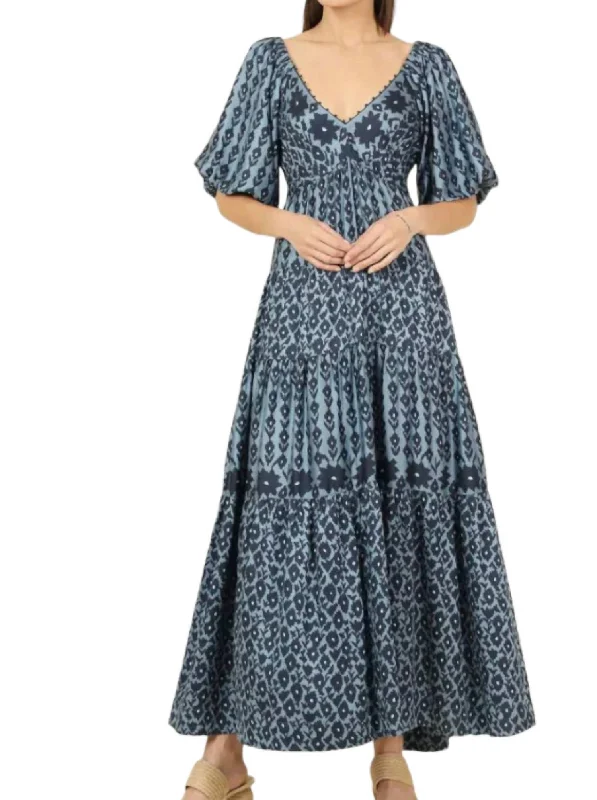 Ila Maxi Dress In Davina Marlin