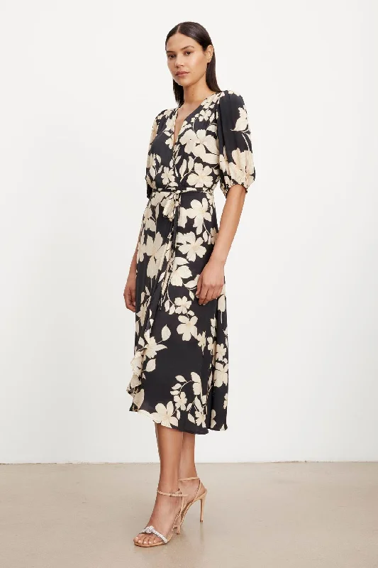 KAI PRINTED WRAP DRESS