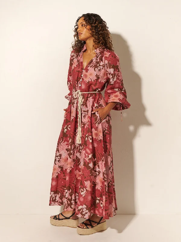 Kivari - Hacienda Maxi Dress in Burgandy