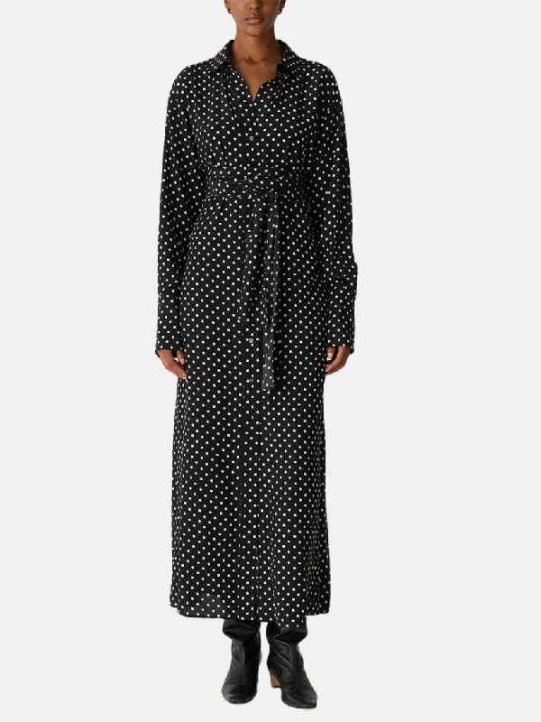 Polka Dot Silky Wrap Dress