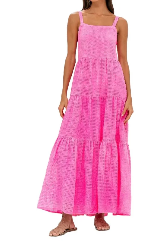 Strappy Maxi Dress In Delray Pink