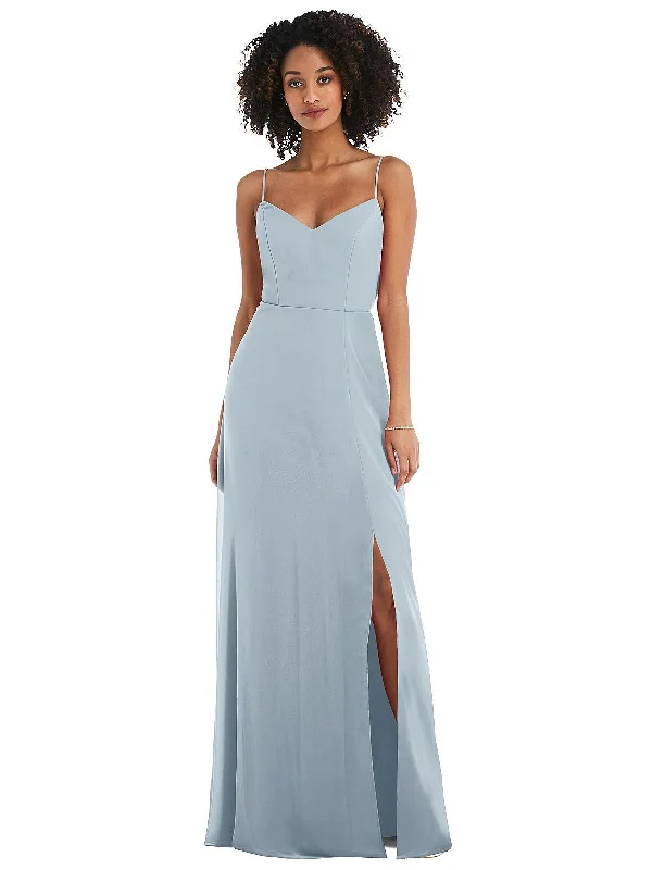 Tie-Back Cutout Maxi Dress with Front Slit