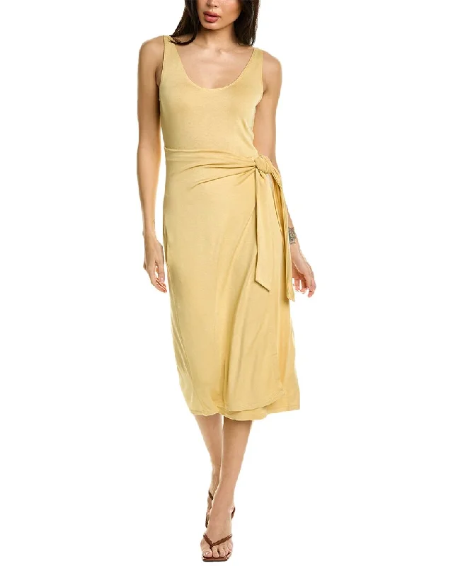 Vince Scoop Neck Wrap Dress