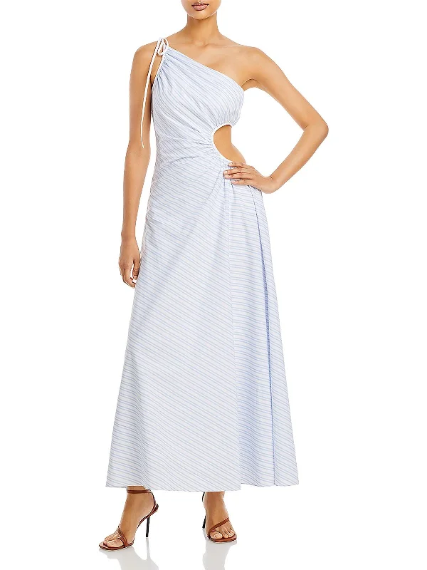 Womens Cotton Striped Maxi Dress