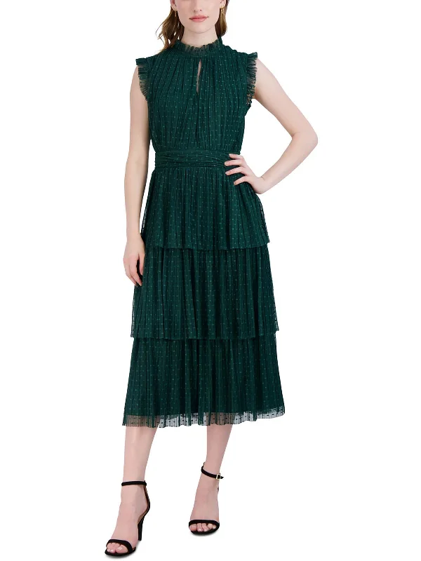 Womens Tiered Keyhole Maxi Dress