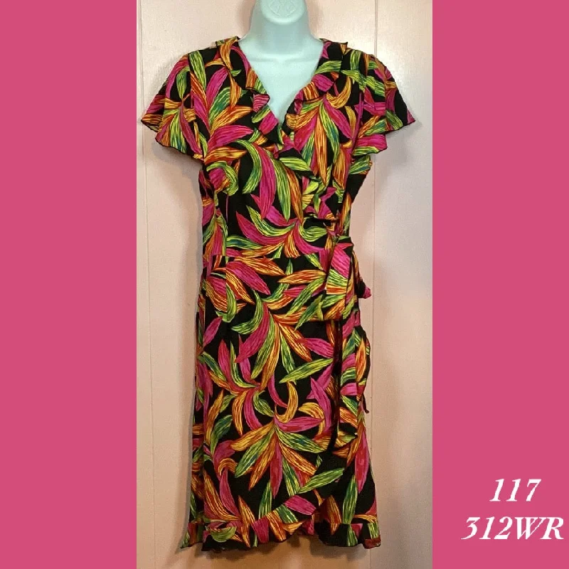 117S - 312WR , Cap sleeve wrap dress