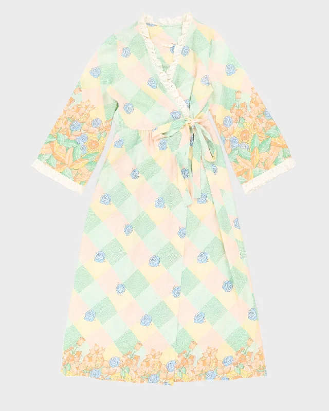 1970s Floral Wrap Dress - S