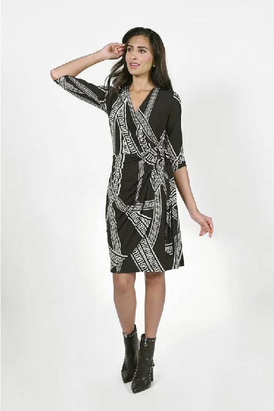 Black and Vanilla Wrap Dress