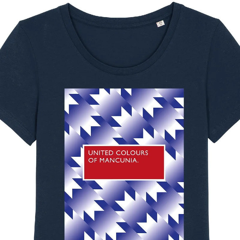 United Colours Of Mancunia 90-92 Awaydays Women's Tee Striped Floral Plaid