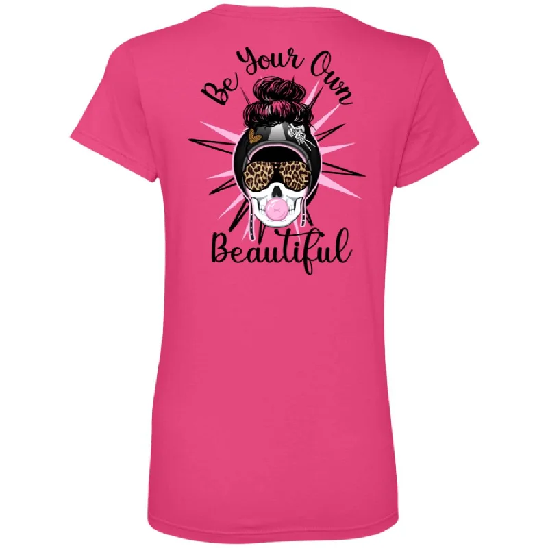 Be Your Own Beautiful Ladies' V-Neck T-Shirt Cashmere Blend Cotton Blend Poly Blend