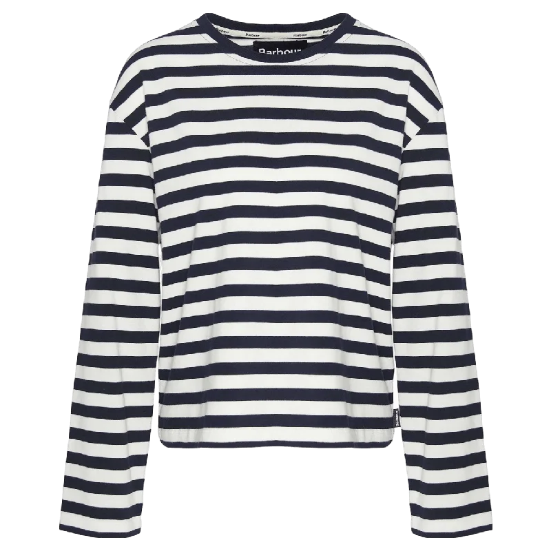Barbour Bede Oversized Long Sleeved T-Shirt Cotton Fabric Linen Fabric Terry Fabric