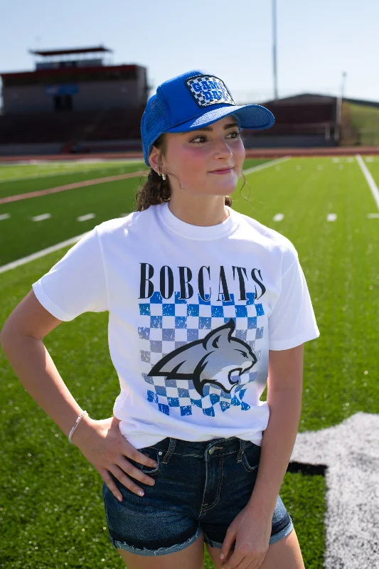 Bobcat's Checkered Mascot Graphic Tee