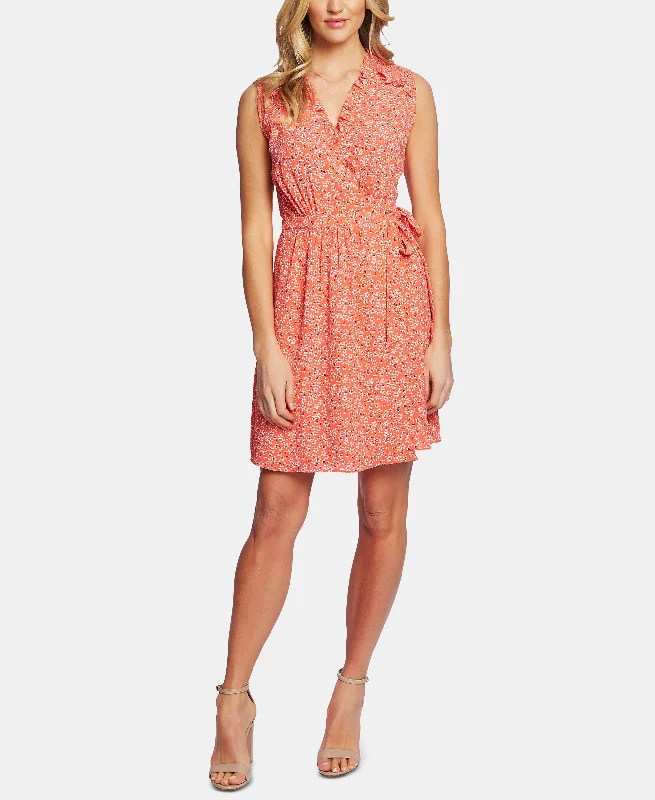 Cece Sakura Delight Floral Print Wrap Dress