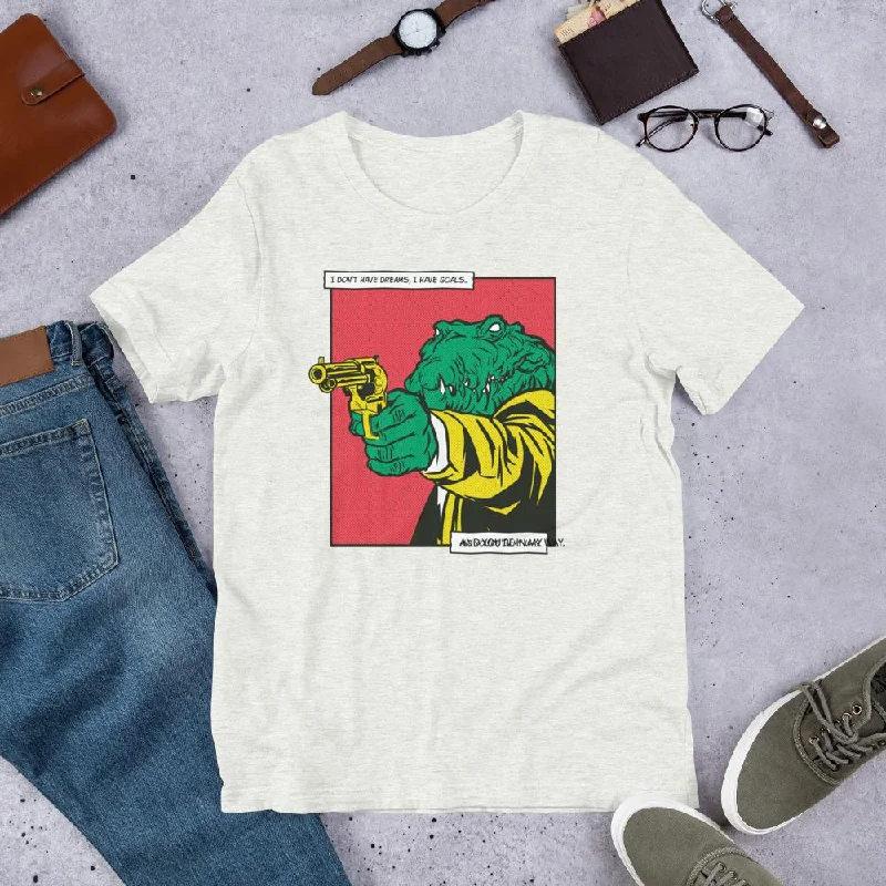 Crocodile Gun Goals Short-Sleeve Unisex Cotton T-Shirt Chenille Fabric Brocade Fabric Lace Fabric Crocodile Gun Goals Short-Sleeve Unisex Cotton T-Shirt Chenille Fabric Brocade Fabric Lace Fabric