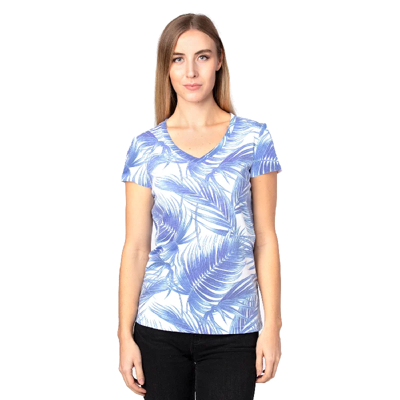 D1964W Ladies Ultimate V-Neck Tee Polka Dot Checkered Tartan